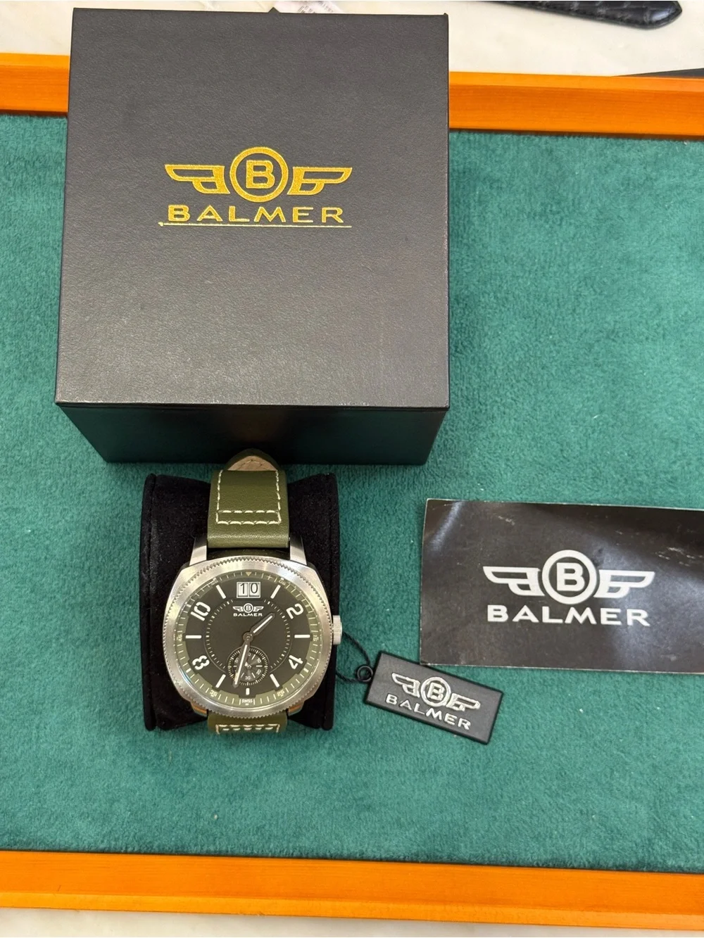Balmer Olive Green Men's leather strap Wristwatch